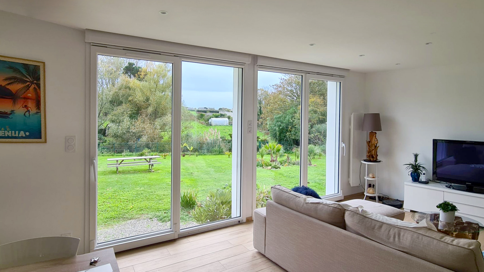 Baie vitrée vue intérieure