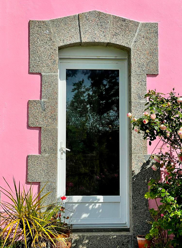 Porté d'entrée en PVC blanc