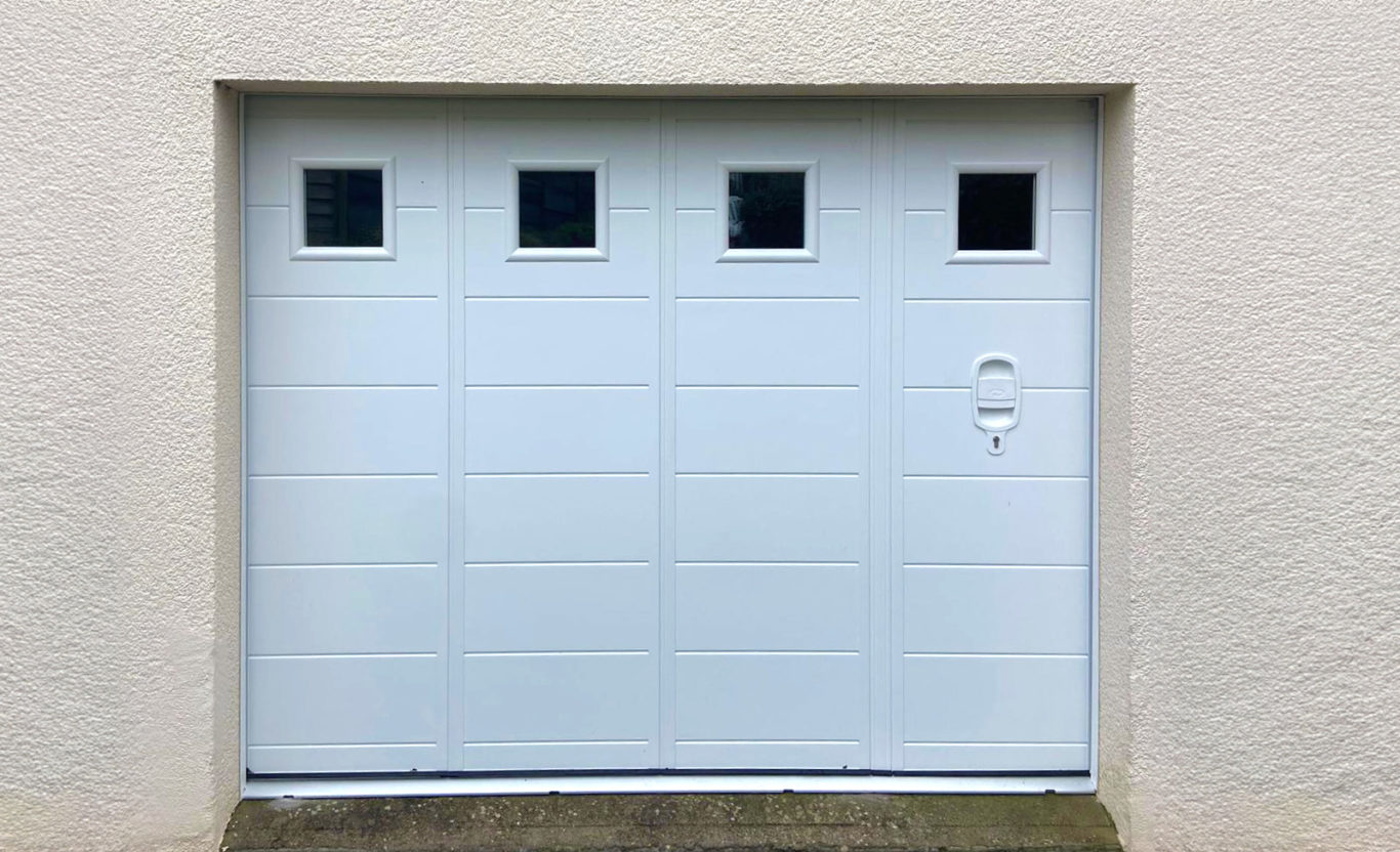 Porte de garage pliante Kiclos PVC blanc