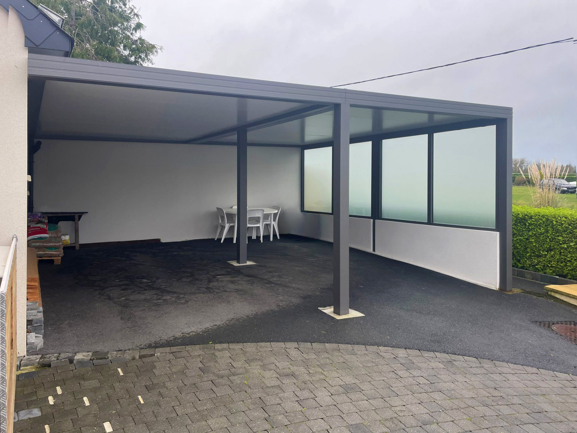 Carport double anthracite