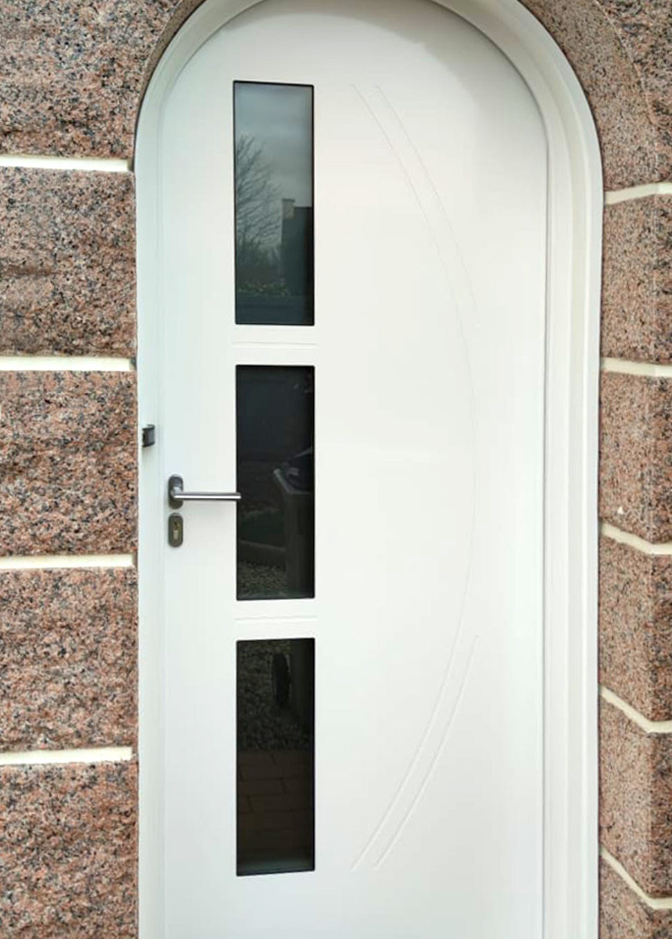 Porte vitrée en PVC blanc