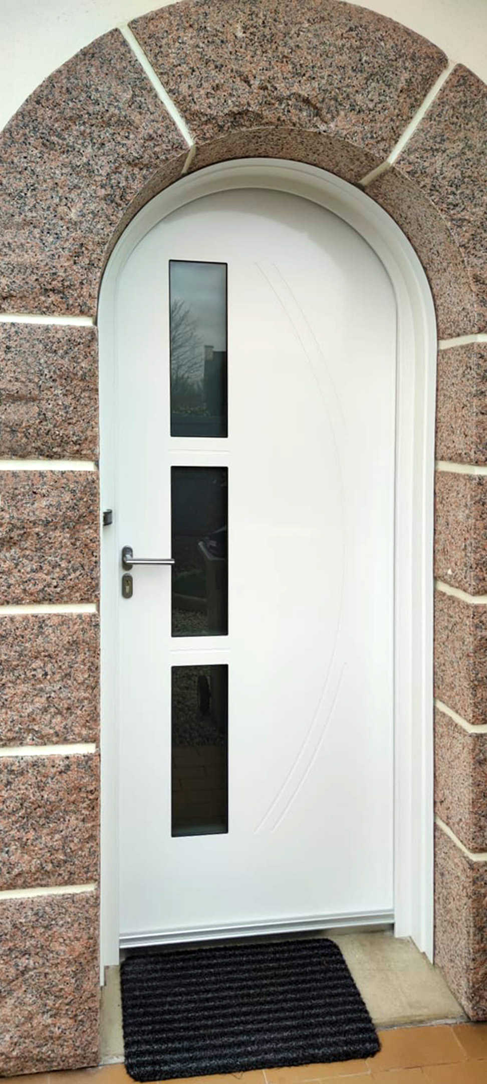 Porte vitrée en PVC blanc