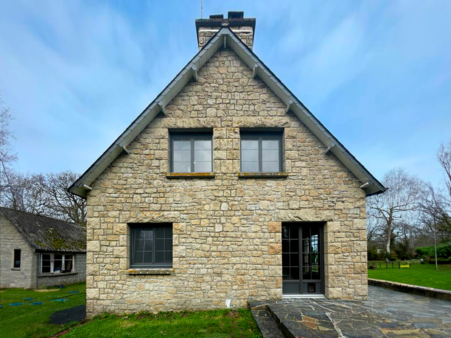 Rénovation huisseries fenêtres et porte-fenêtre 2 parties gris anthracite