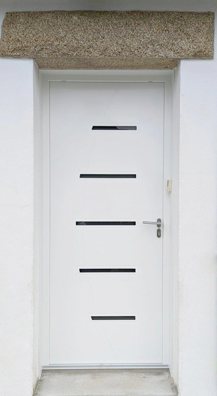 Kiclos - Porte d'entrée vitrée PVC blanc