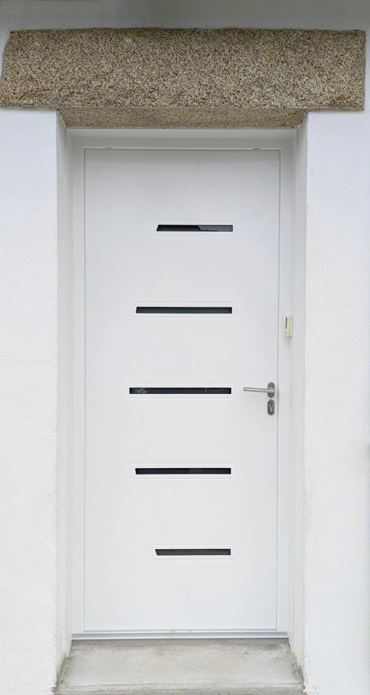 Kiclos - Porte d'entrée vitrée PVC blanc