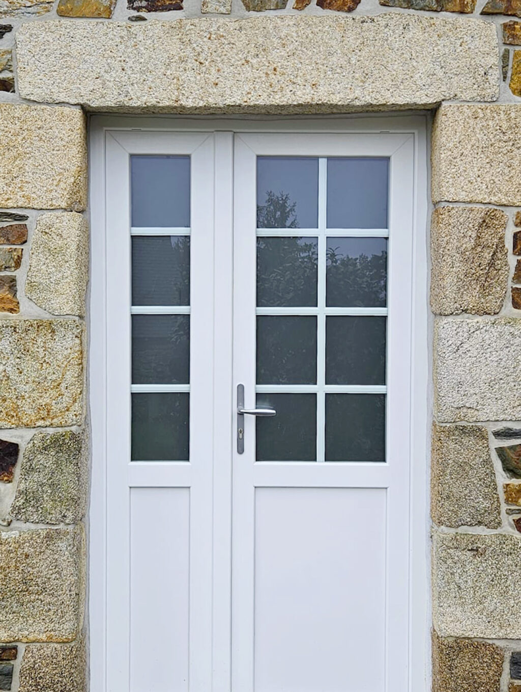 Kiclos - Porte d'entrée double en PVC blanc