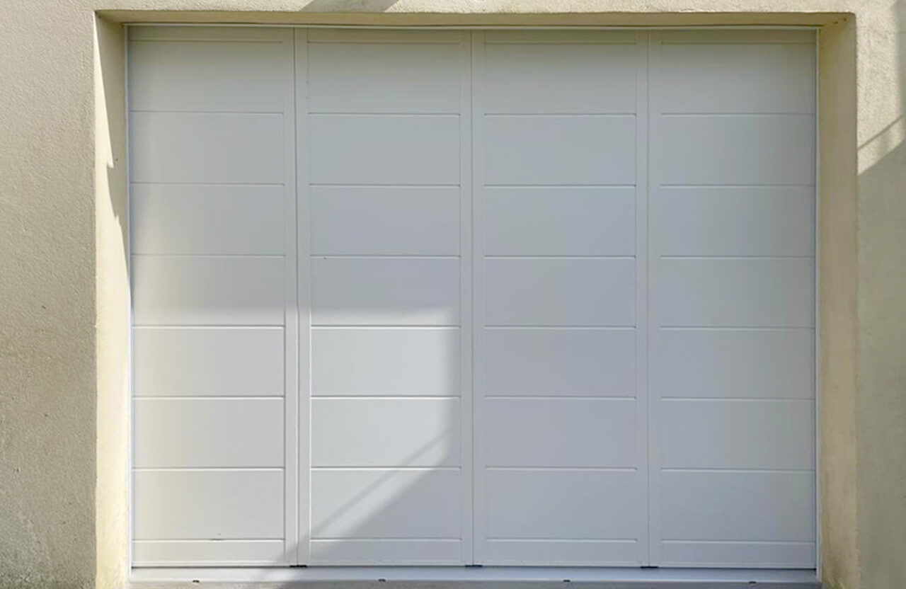 Kiclos - Porte de garage pliante en PVC blanc