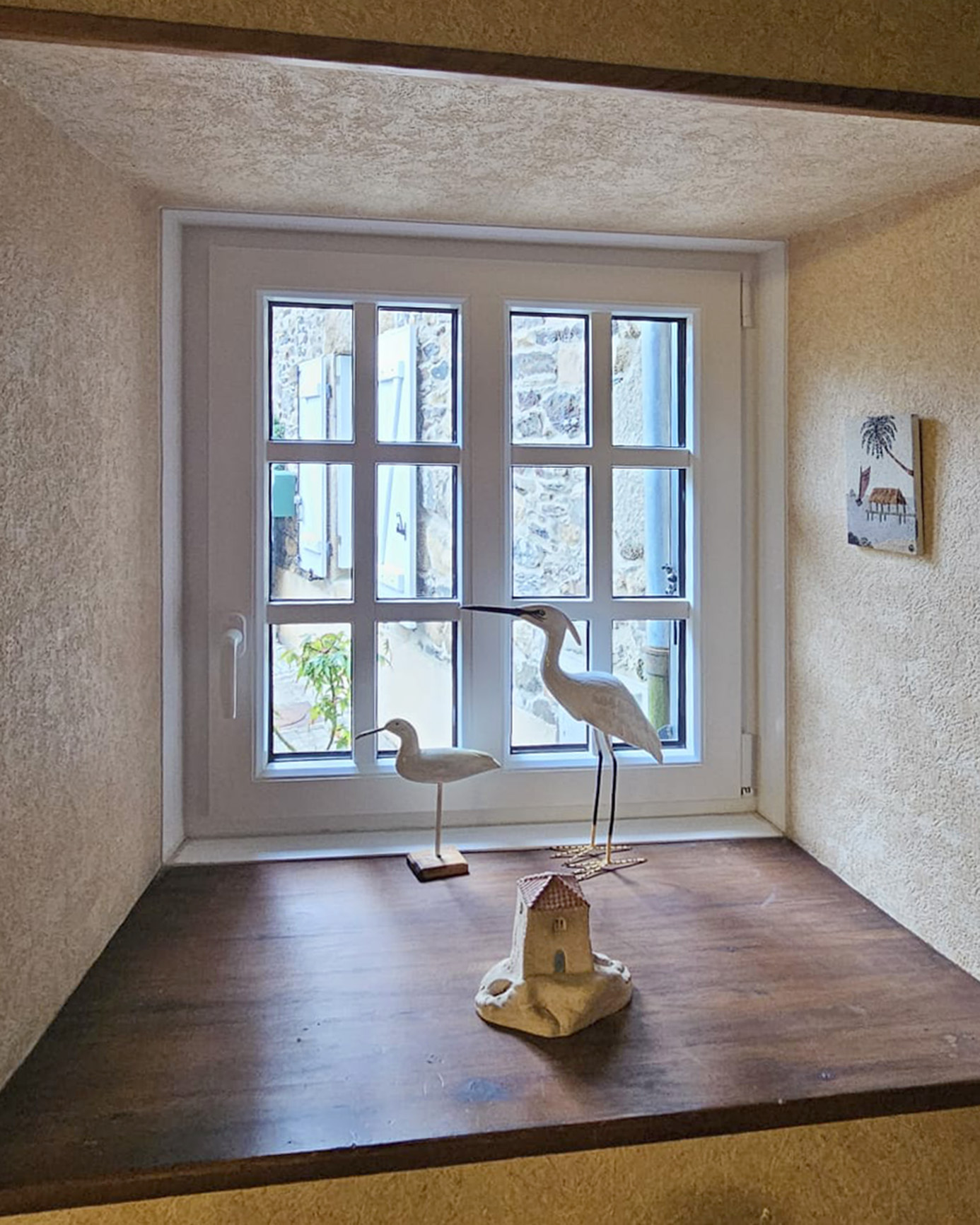 Petite fenêtre en PVC blanc intérieur et anthracite extérieur Kiclos