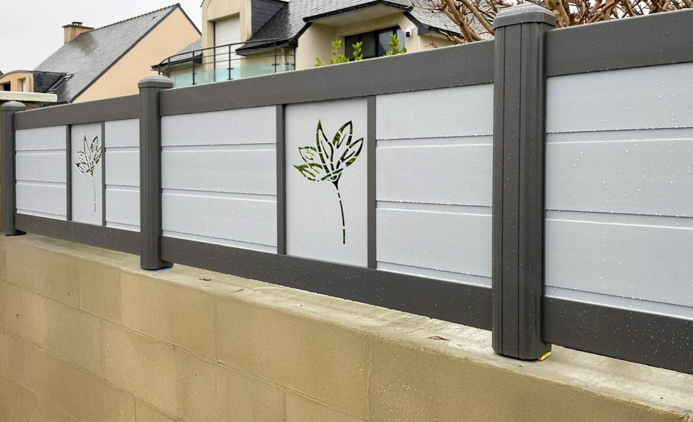 cloture kiclos bicolore decor magnolia pvc gris