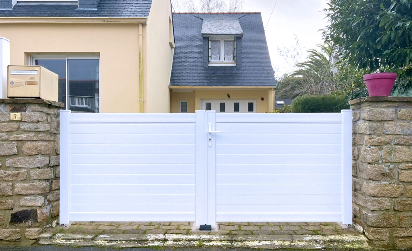 portail battant kiclos en pvc blanc