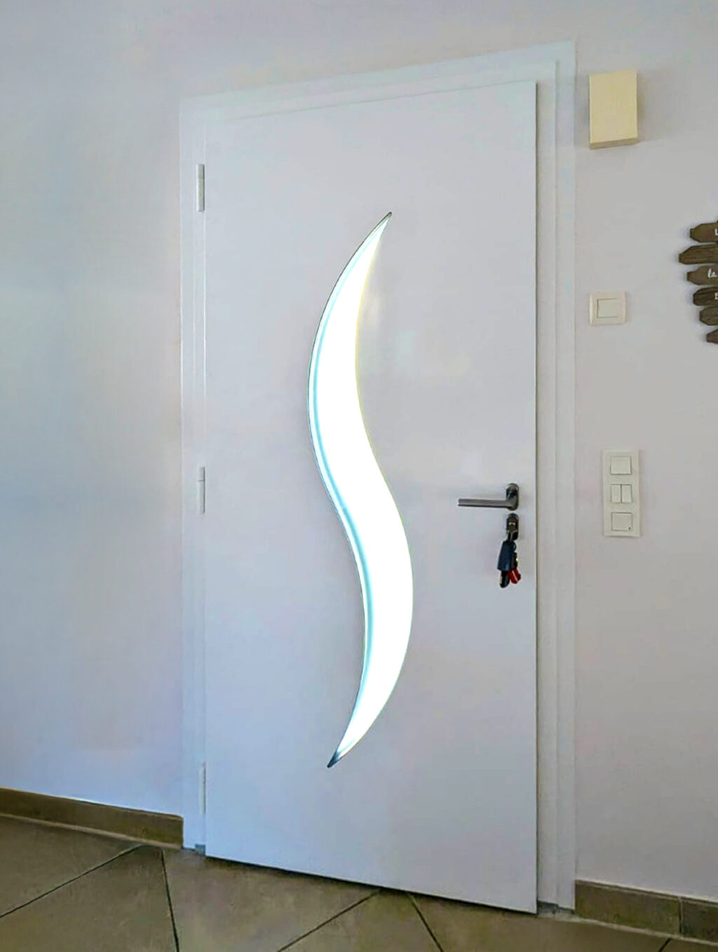 porte d'entree monobloc kiclos en pvc bicolor interieur blanc