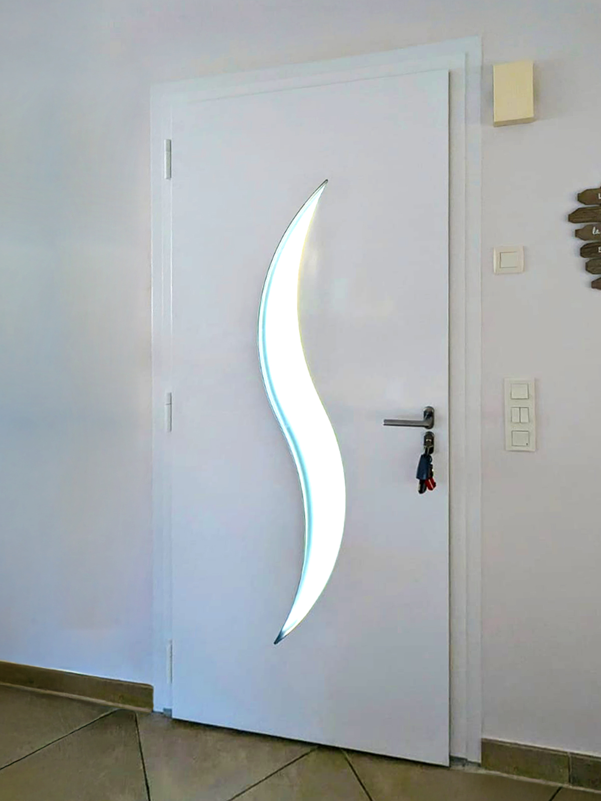 porte d'entree monobloc kiclos en pvc bicolor interieur blanc