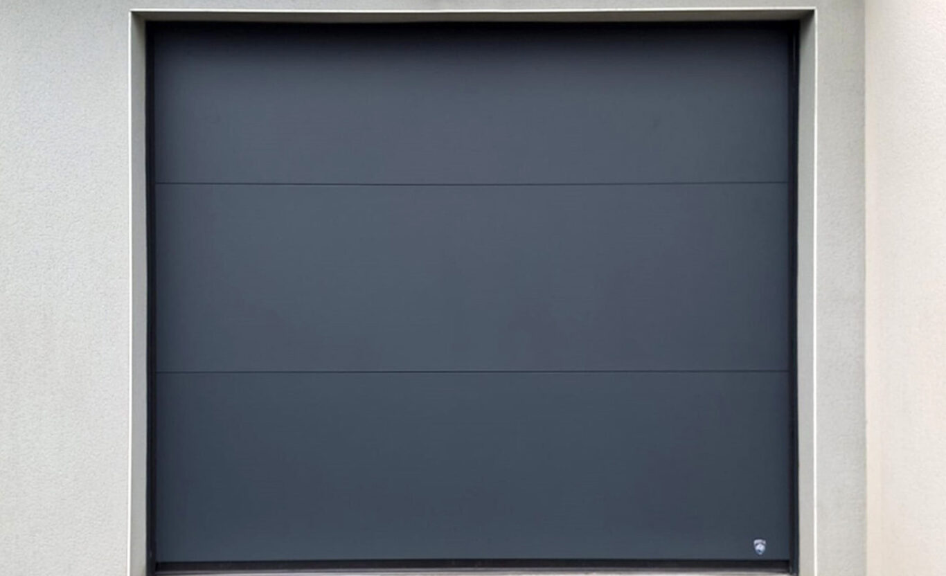 porte de garage sectionnelle plafond aluminium anthracite