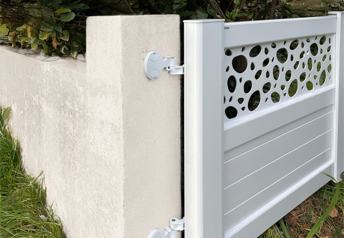 portillon decor galets en pvc blanc