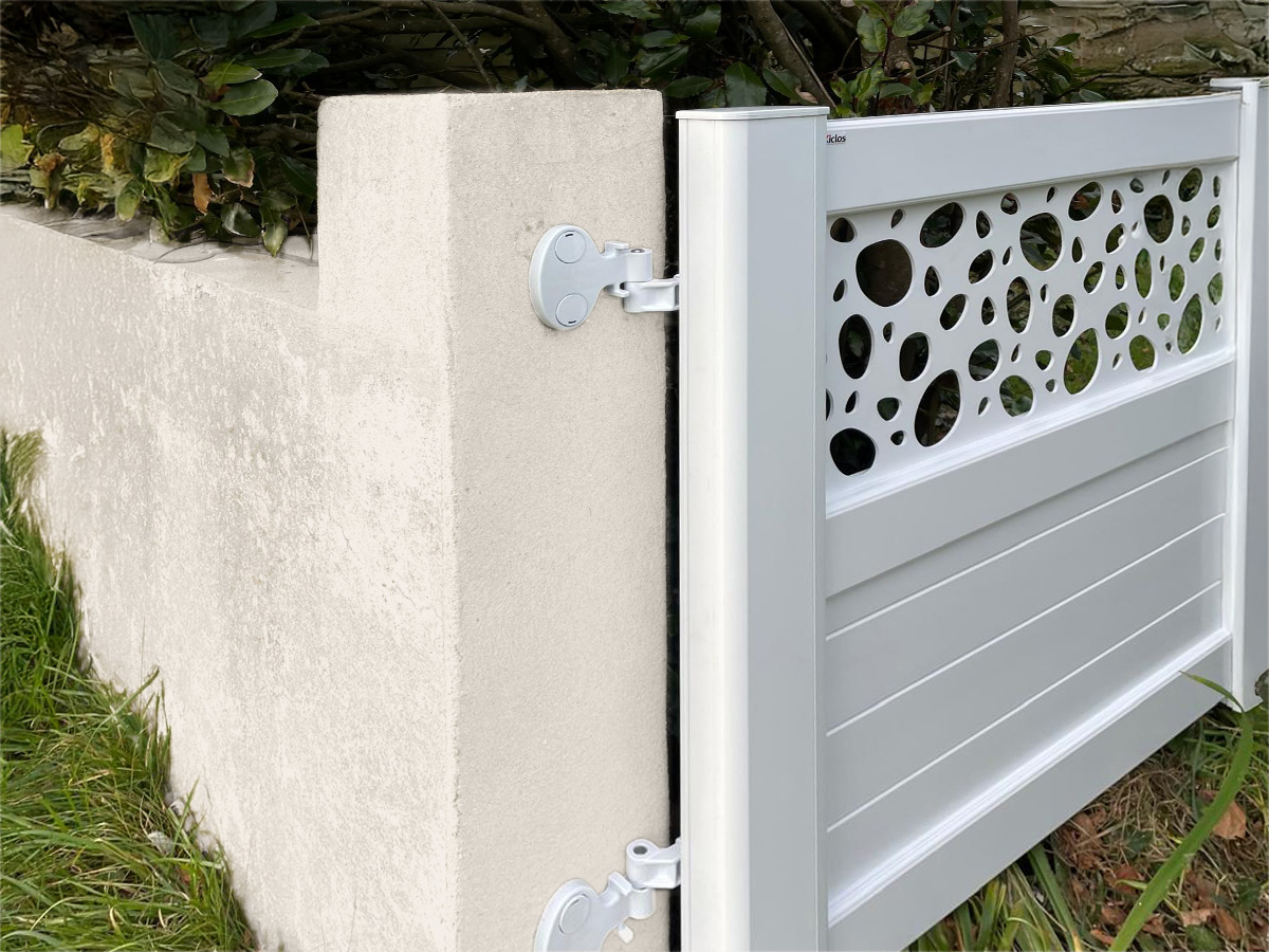 portillon decor galets en pvc blanc