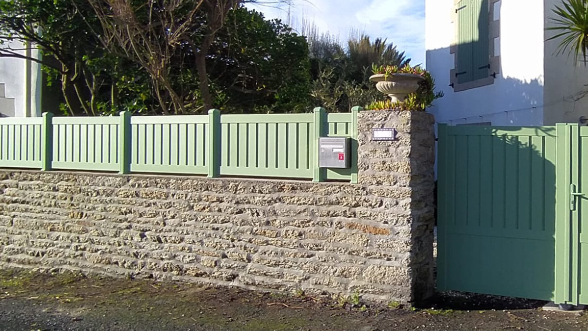 cloture en pvc vert pale kiclos