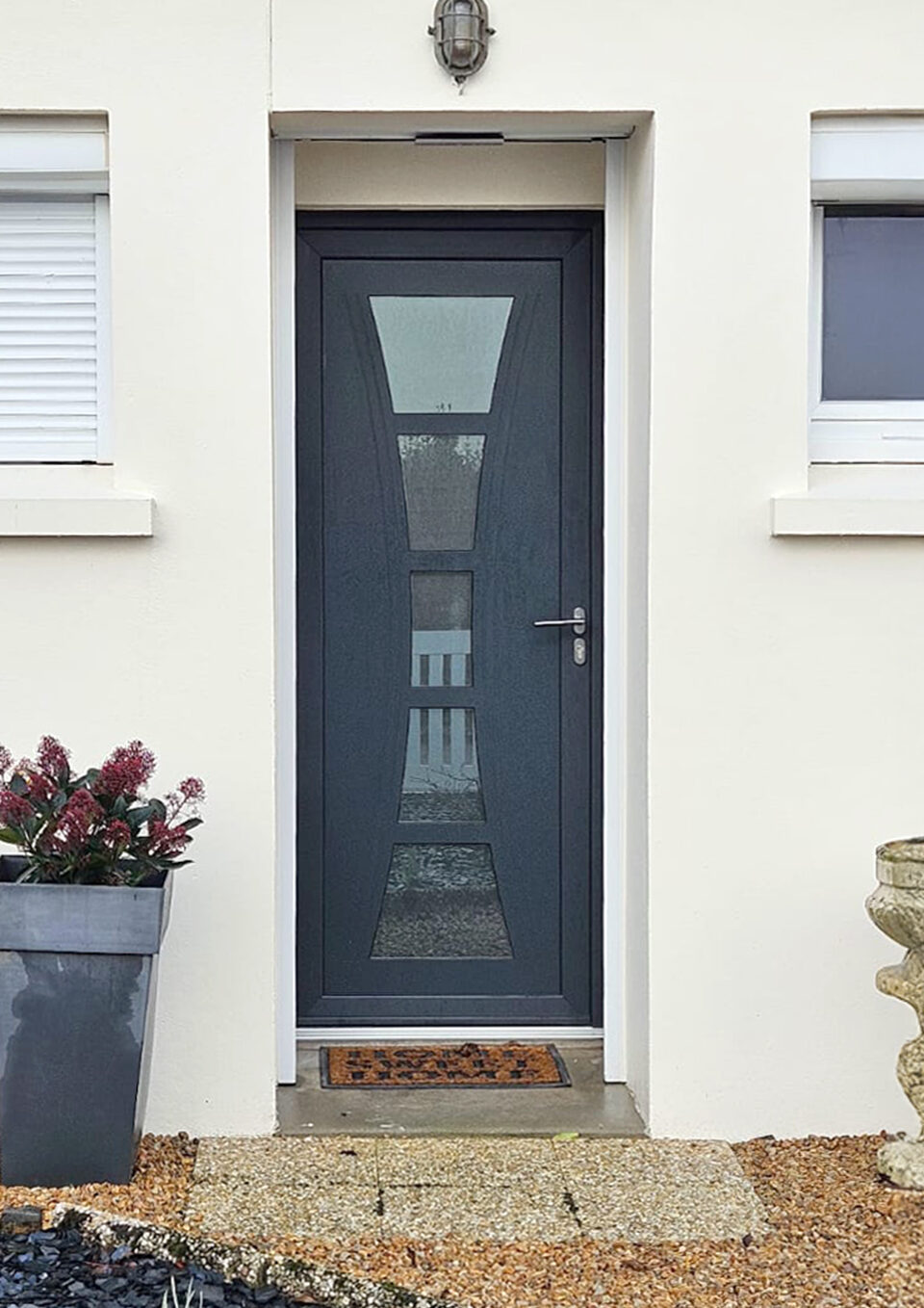 porte entree en aluminium exterieur anthracite