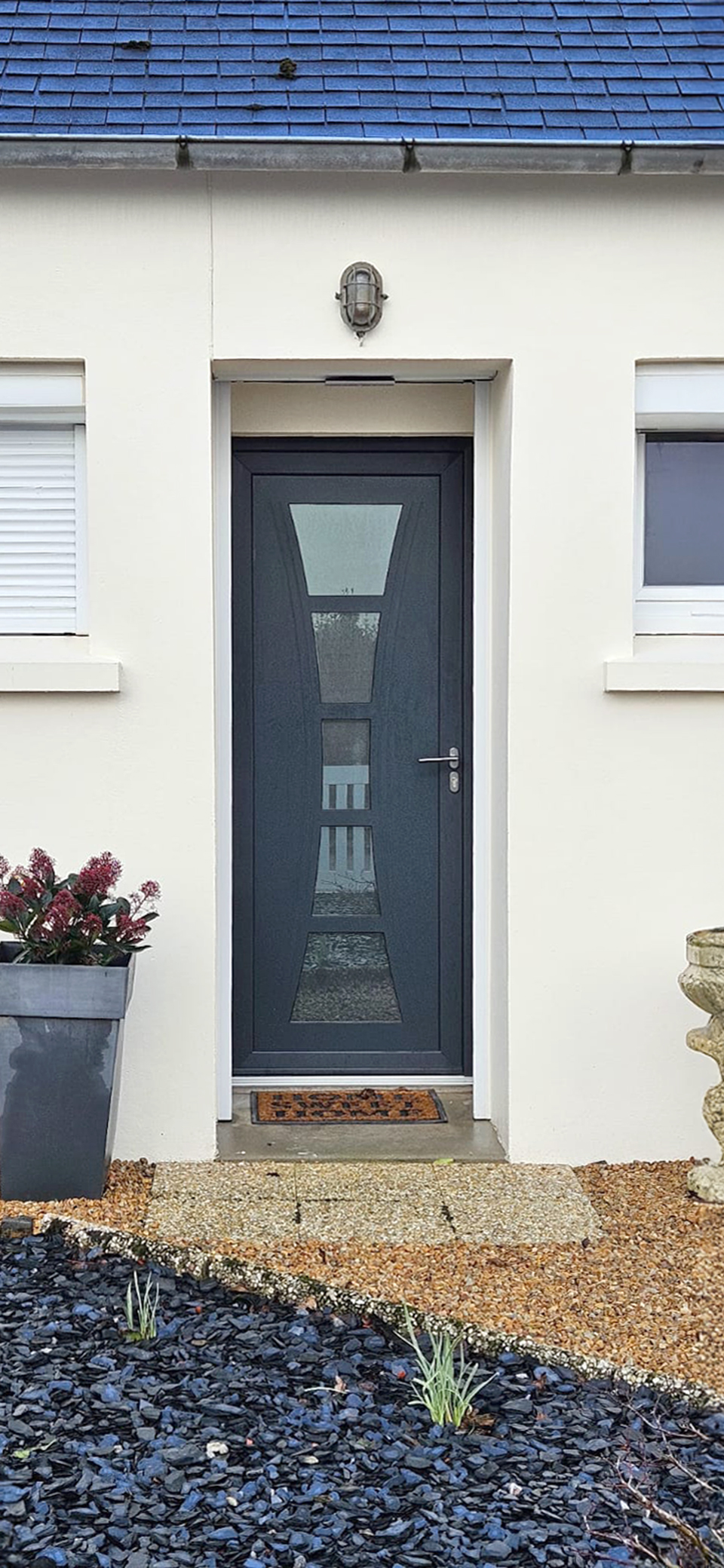 porte entree en aluminium exterieur anthracite