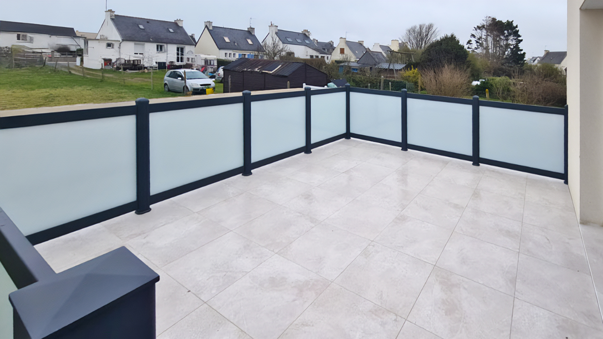 cloture garde-corps kiclos de balcon en aluminium gris anthracite