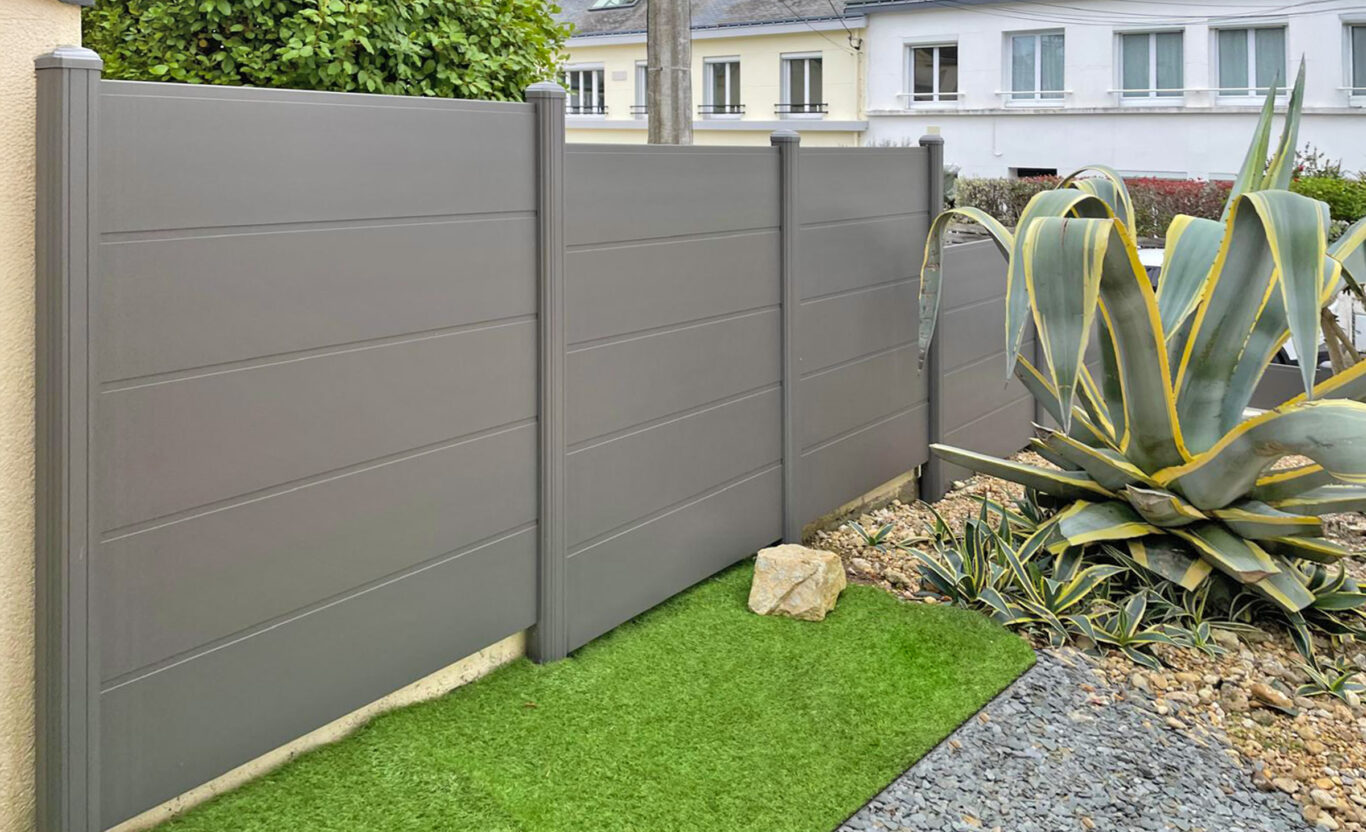 cloture kiclos pleine terre en aluminium gris