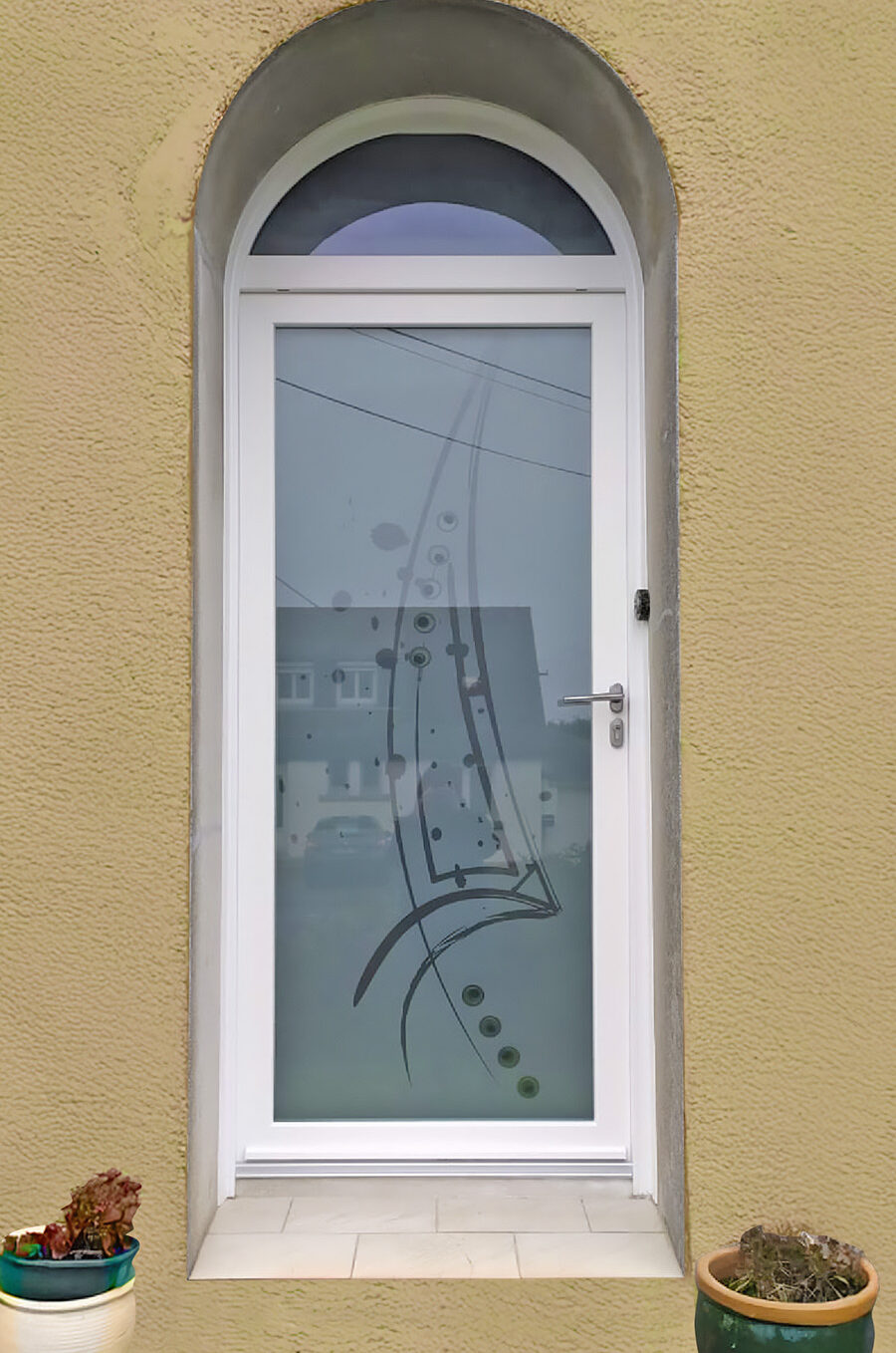 porte d'entree avec imposte kiclos gamme alizee en pvc blanc