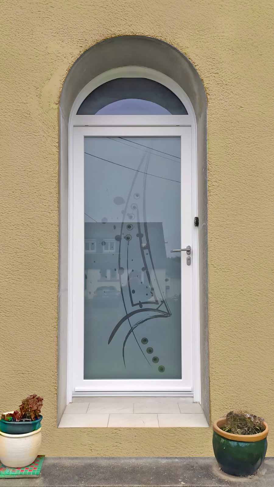 porte d'entree avec imposte kiclos gamme alizee en pvc blanc