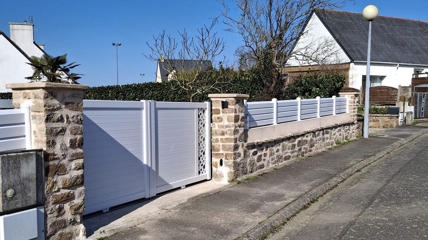 kiclos portail cloture gamme morphee pvc blanc