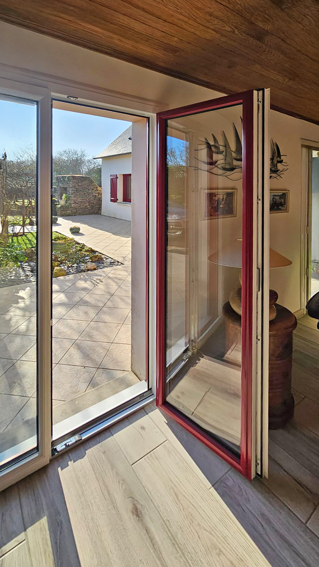 kiclos porte-fenetre pvc rouge pourpre