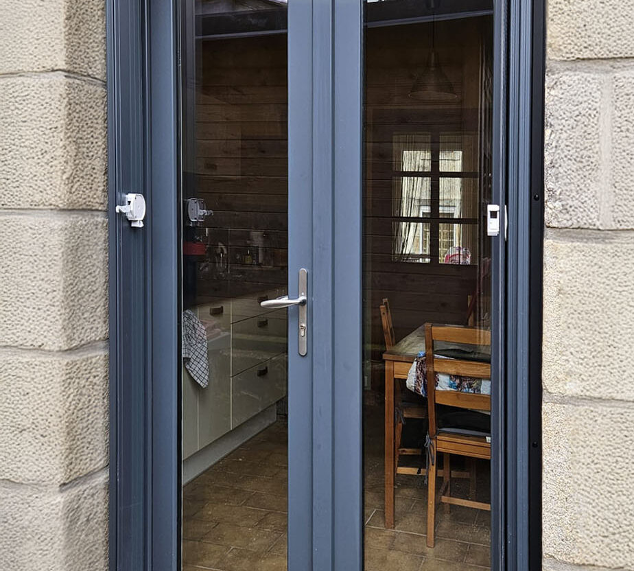 kiclos porte-fenetre persiennes coulissantes pvc gris anthracite