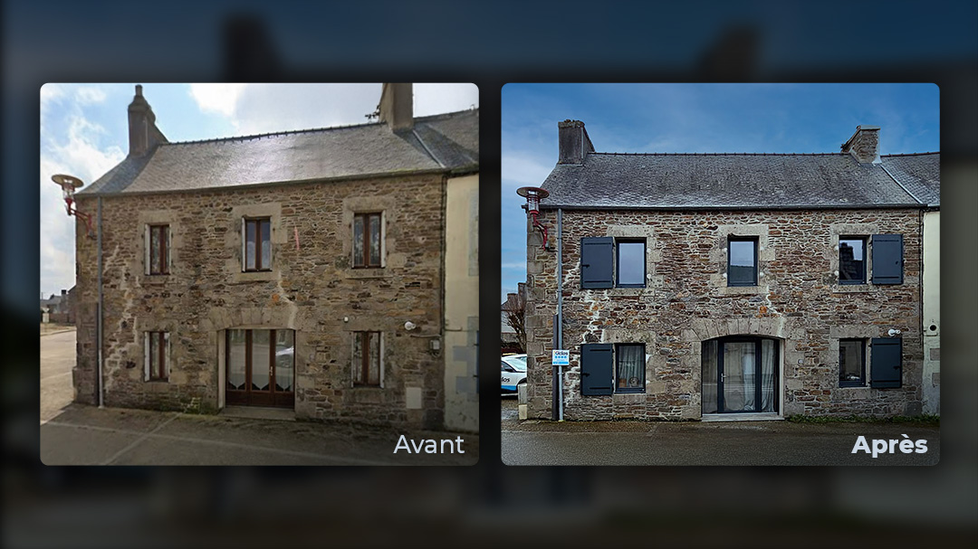 Rénovation d'une maison avec des huisseries Kiclos en PVC gris ...