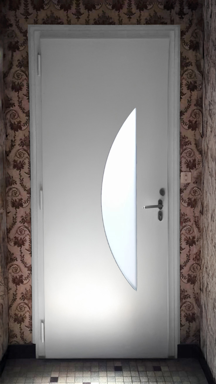 porte d'entree monobloc lof natural modele oscar en pvc blanc interieur