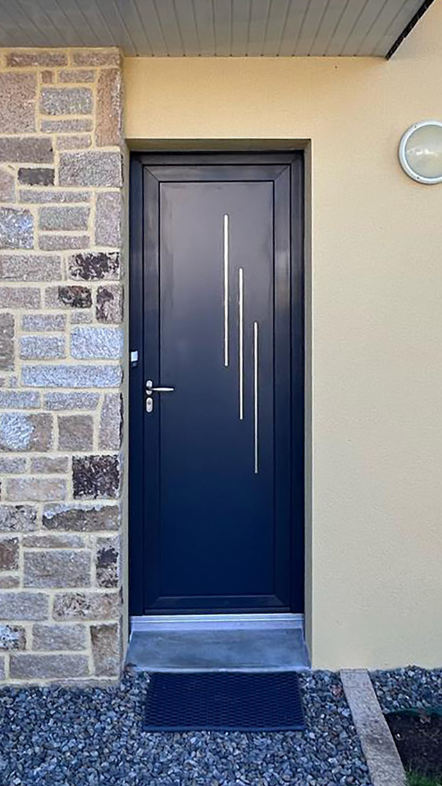 Porte d’entrée aluminium extérieur anthracite Kiclos