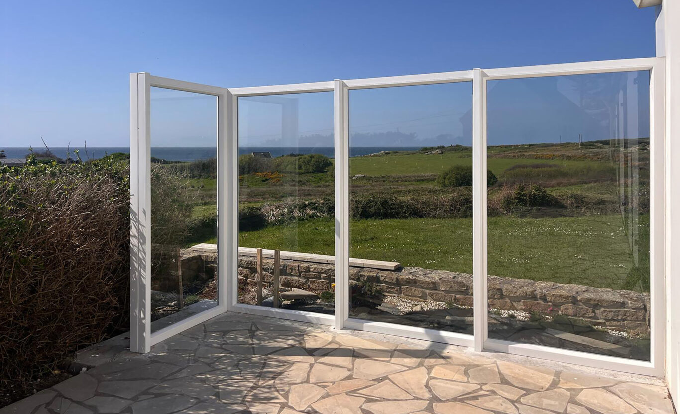 brise vent vitre kiclos pvc blanc