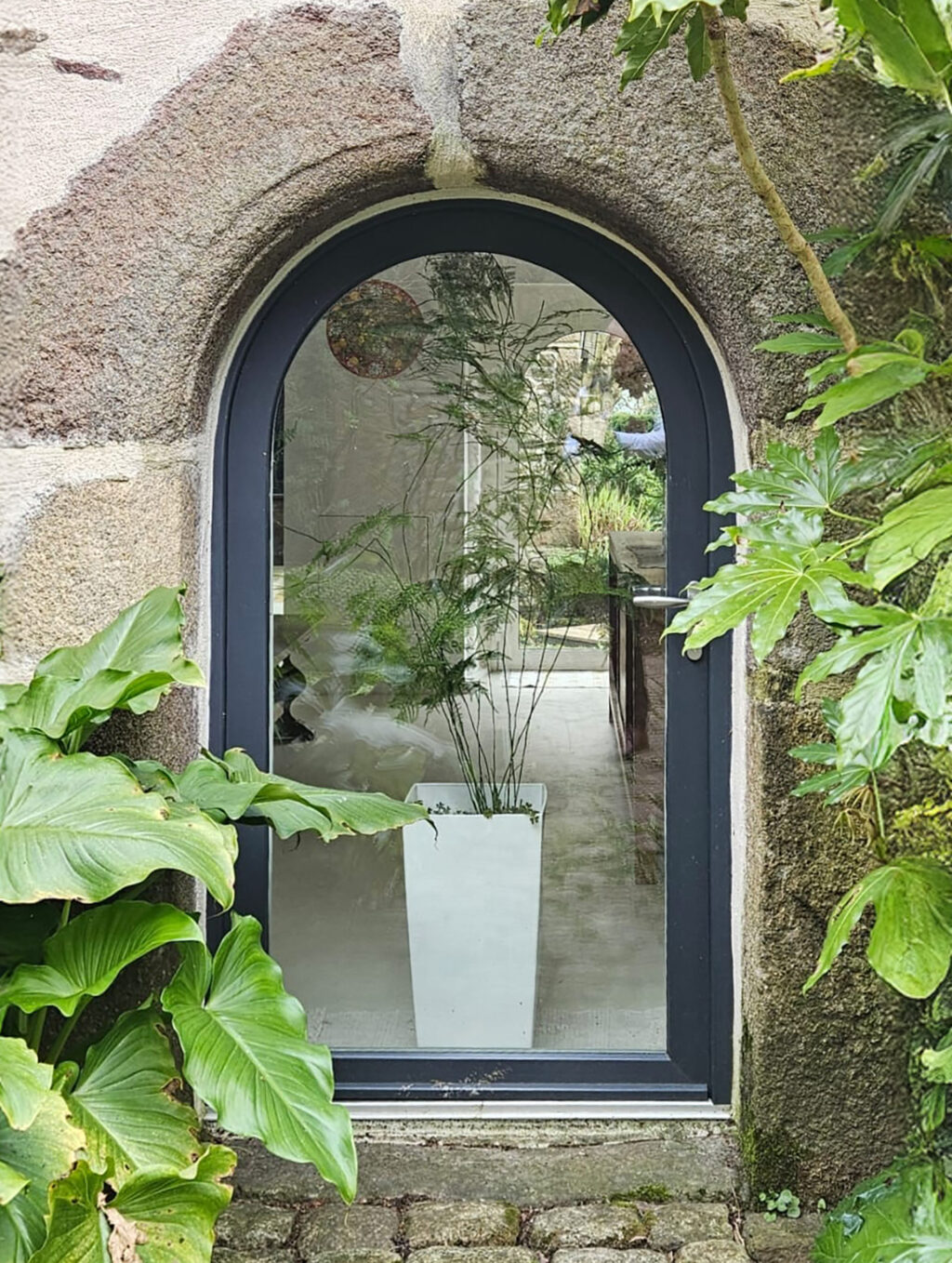 porte vitree cintree kiclos pvc exterieur anthracite