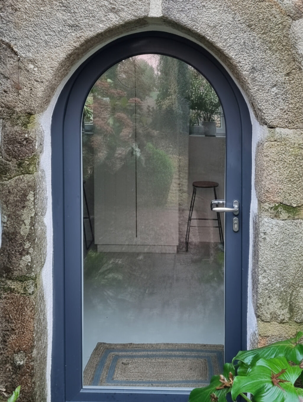 porte vitree cintree kiclos pvc exterieur anthracite