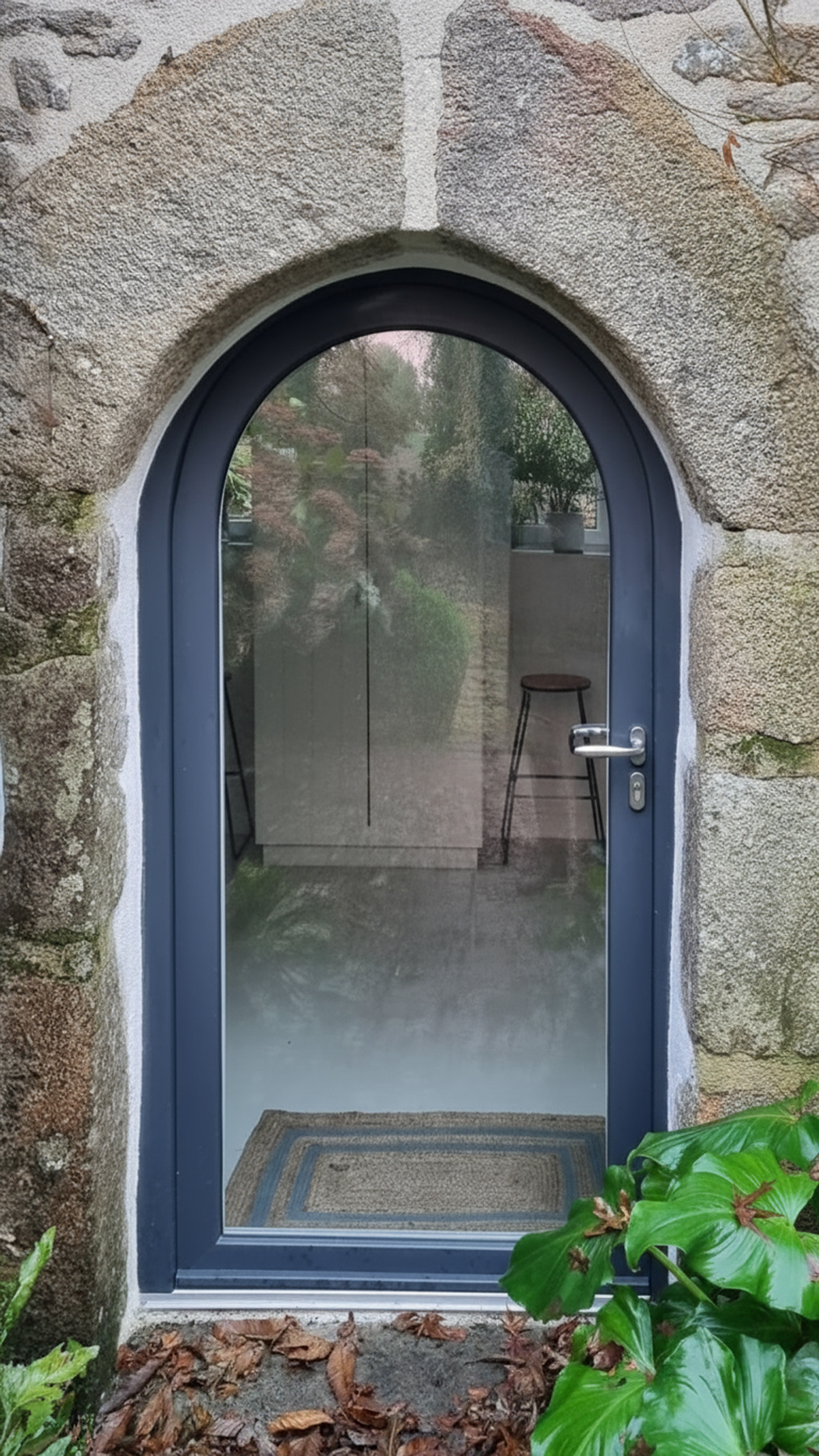 porte vitree cintree kiclos pvc exterieur anthracite