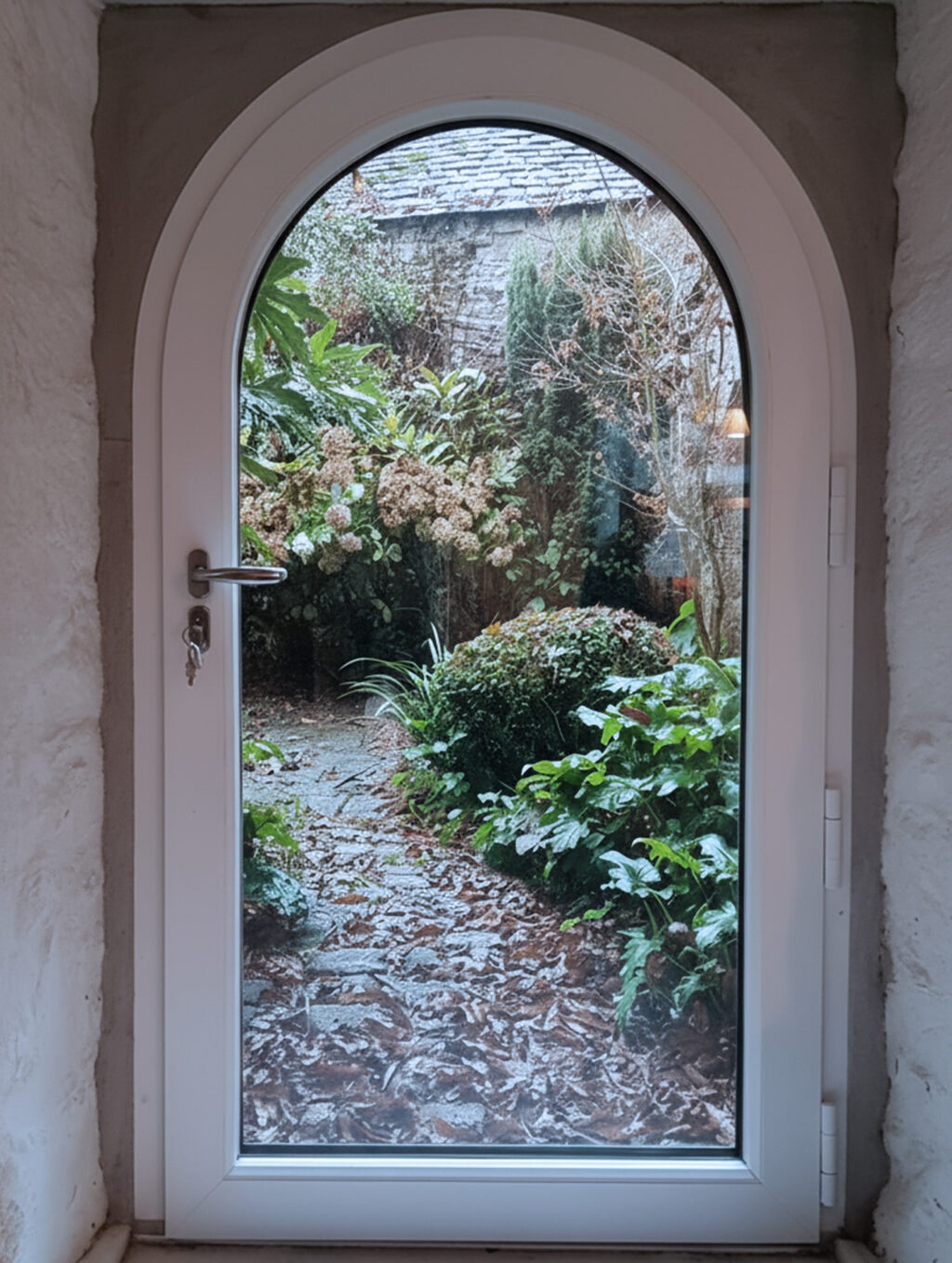 porte vitree cintree kiclos pvc interieur blanc