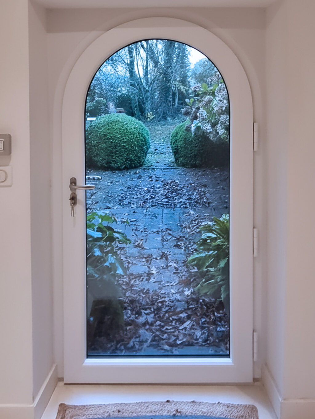 porte vitree cintree kiclos pvc interieur blanc