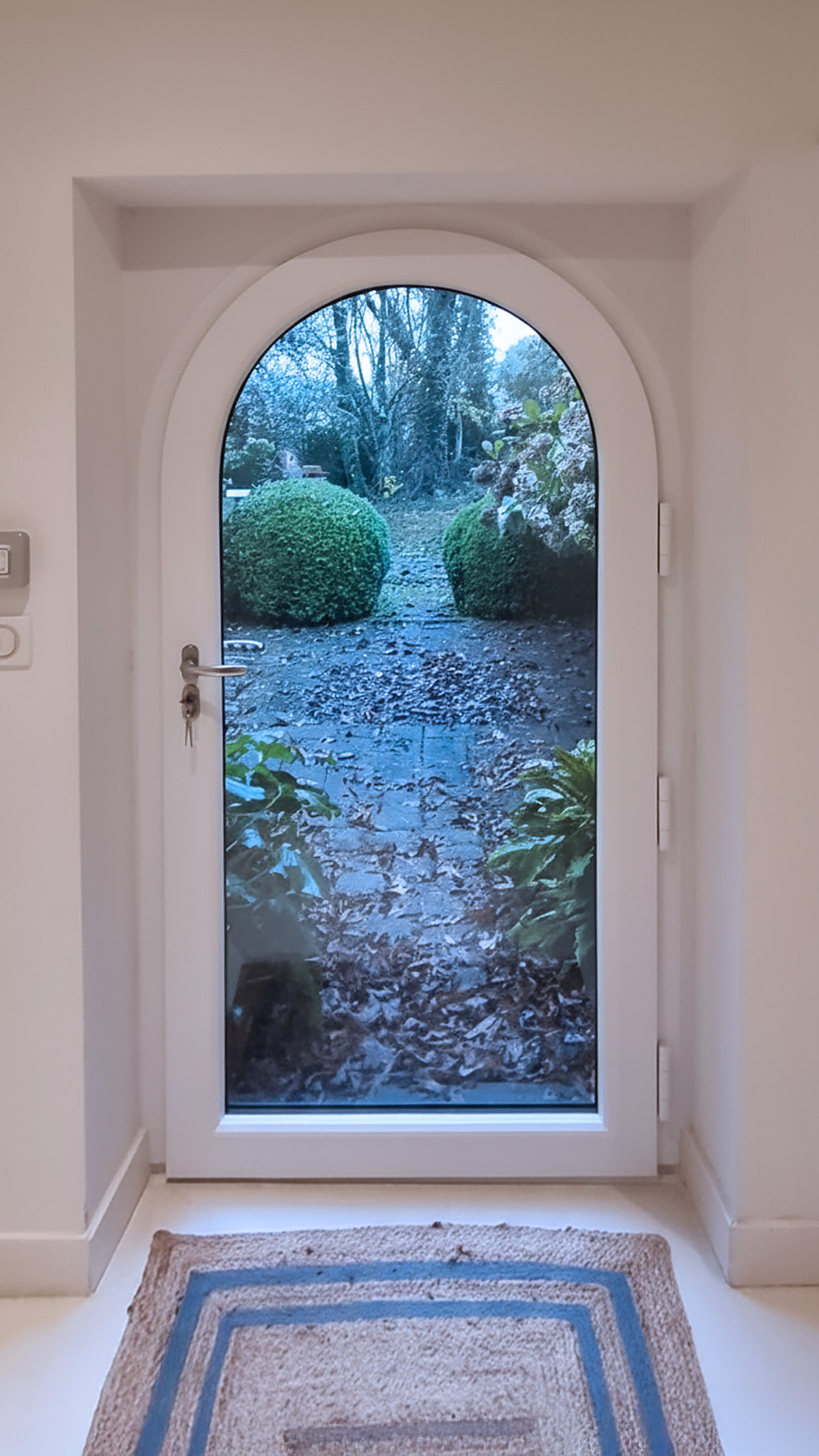 porte vitree cintree kiclos pvc interieur blanc