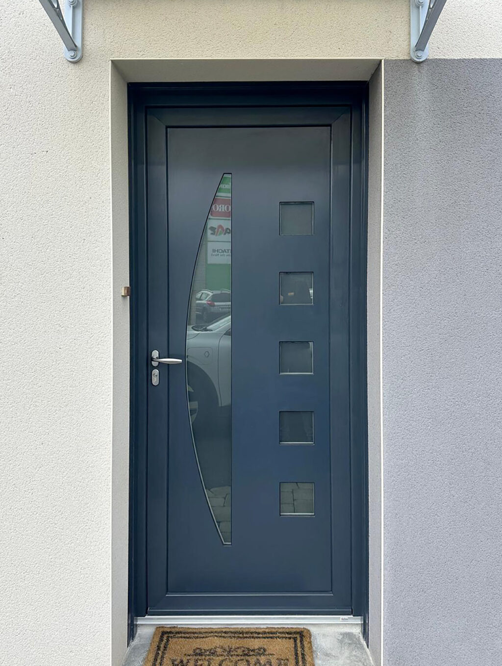 porte entree panneau decoratif achille kiclos aluminium anthracite exterieur