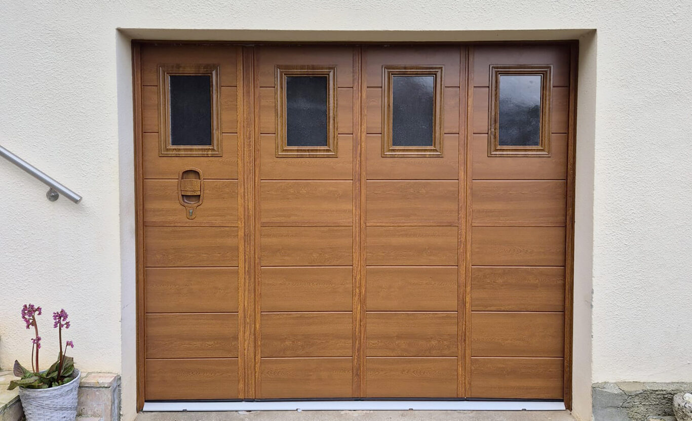 porte-garage sectionnelle laterale kiclos aluminium bois